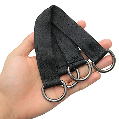 Mutai 2PCS Hanging Straps for Indoor Swing, Hammock, Punch Bag, Heavy Duty Extension Belt with D Hook Holds 200kg/440lb Length 25cm / 9.8inches