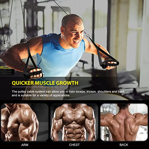 Weight Cable Pulley System Gym, Cable Weight Pulley System Attachments for Home Gym with Handle Pulley System Gym LAT Pull Down, Biceps Curl Workout