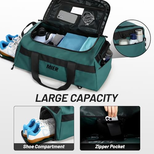 MIER Men's 60L Gym Duffle Bag Large Weekender Travel Duffel Backpack, Dark Teal - color: Dark Teal