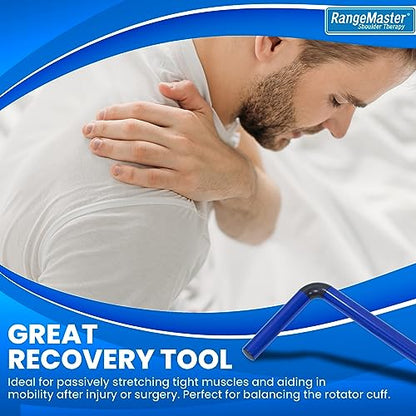RangeMaster ShoulderWand Therapy Stretching Tool│Collapsible Stretching Bar │Physical Therapy Tool for Recovery and Increasing Motion (Blue) - color: Blue