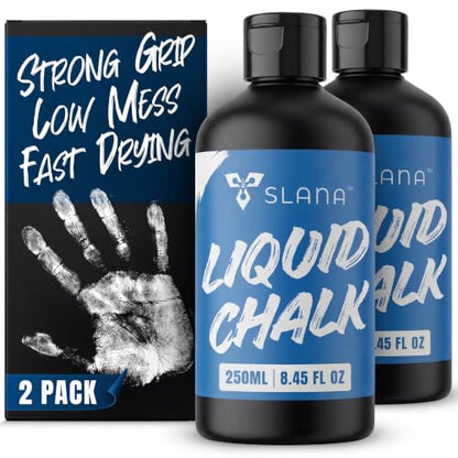 Liquid Chalk for Weightlifting, Gym and Workout Hand Chalk Grip | Magnesium carbonate grip chalk in 50ml, 59ml clear and 250ml sizes. For lifting, cheer, gymnastics and CrossFit. - size: 8.5 fl oz 2-Pack (Power Pair)