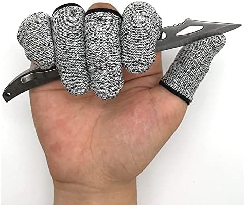 Cut-Resistant Finger Sleeve, Finger Protector, Reusable, Non-Slip Finger Guard for Kitchen, Work, and Carving (10PCS) - color: 10pcs