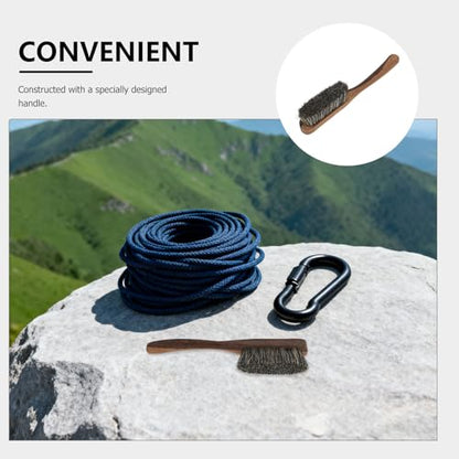 Portable Chalk Brush Rock Climbing Equipment with Wooden Handle Small Climbing Brush for Bouldering Professionals Wall Cleaning - size: 17.00X3.50X2.50CM