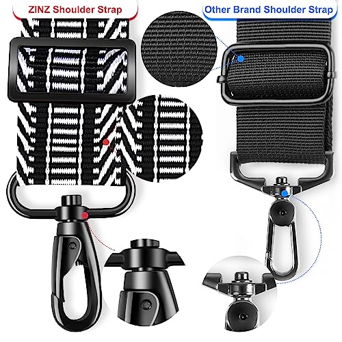 ZINZ 75" Shoulder Strap with Fixed Pad and Dual Balanced Buckles，Black White Jacquard - color: Black White Jacquard