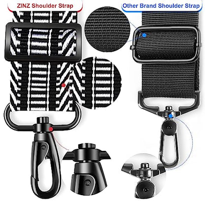 ZINZ 75" Shoulder Strap with Fixed Pad and Dual Balanced Buckles，Black White Jacquard - color: Black White Jacquard