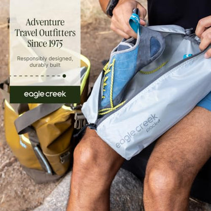 Eagle Creek Pack-It Reveal Shoe Sack - Breathable Shoe Storage Sack for Optimizing Luggage Space - Quick-Drying Material - Lightweight - Translucent Fabric - Washable - Ventilate - color: Grey