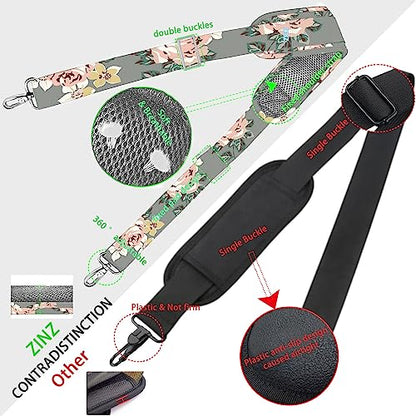 ZINZ Shoulder Strap 78" Universal Handbag Strap with Ultra-thick Fixed Padded and Dual Balanced Adjustable Buckles Shoulder Crossbody Strap for Briefcase Messenger Bag Laptop bag Luggage，Gray rose - color: Gray Rose