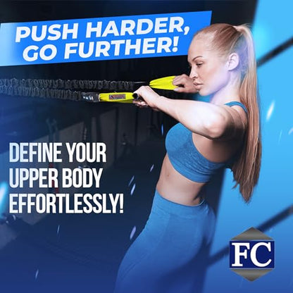 X-Over Arm & Shoulder Training Resistance Bands for Home Exercise & Upper Body Workouts, Portable Gym Equipment for Strength, Rehabilitation & Stretching for Men & Women - 3lb Ultra Light