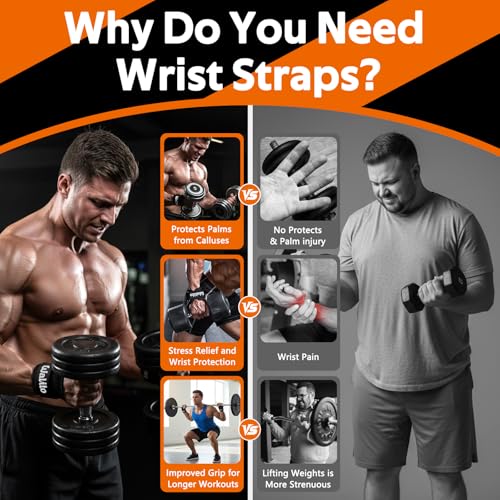 Weight Lifting Wrist Strap，Double Layer Leather Wrist Wraps with Neoprene Padding for Weightlifting & Deadlifts – Adjustable Gym Straps for Men & Women - color: Black