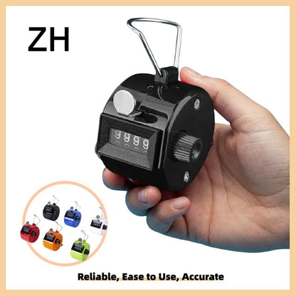 White Deer Hand Tally Counter 4 Digit Number Dual Clicker Golf Handy Convenient - color: Pink