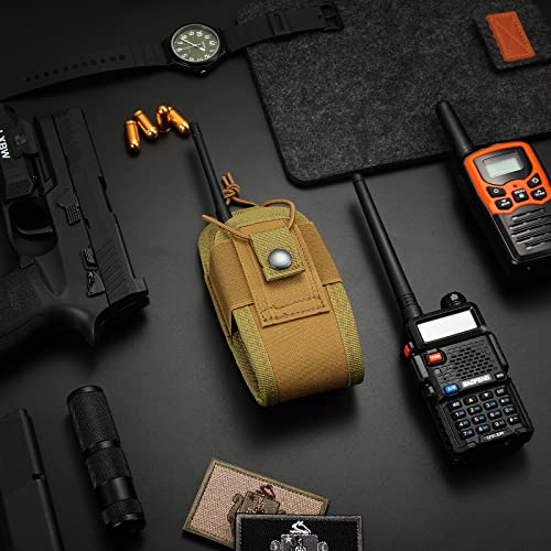 FRTKK Tactical Radio Holder Radio Holster Molle Radio Pouch Universal Radio Case Military Heavy Duty Radio Bag for Police Firefighter Two Ways Walkie Talkies Vest (ACU-small) - color: ACU-small