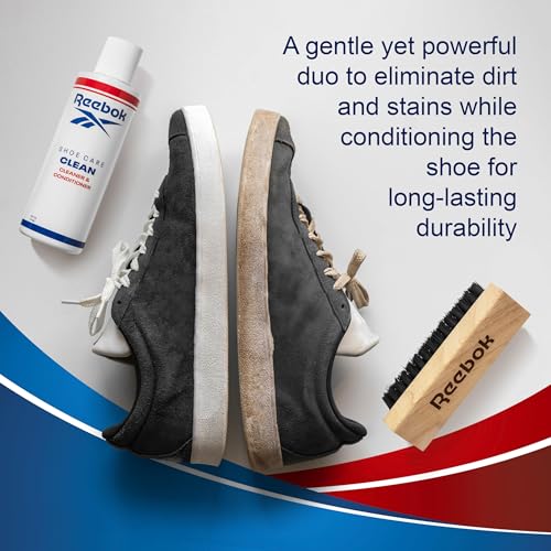 Reebok Restore Kit - Shoe Cleaner Kit, 6oz Cleaner and Conditioner with Premium Shoe Cleaning Brush - Shoes Cleaner Kit for Sneakers, Leather, Suede, Canvas & More