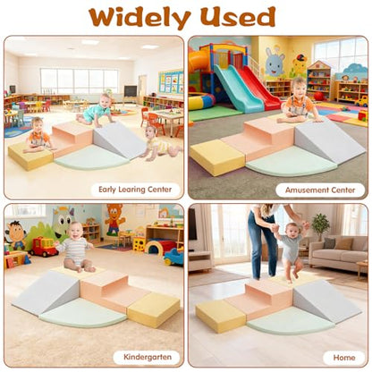 Climbing Toys for Toddlers, 5-Piece Soft Foam Climbing Blocks Set, Toddler Playtime Corner Climber Indoor Foam Play Gym - style: 5-Piece