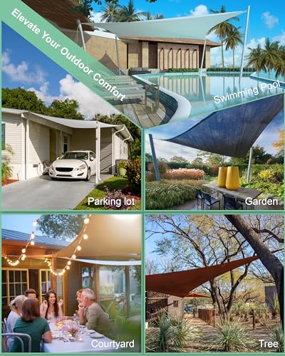 Sun Shade Sail Hardware Kit: 6 Inch Stainless Steel Sun Sail Hardware Kit for Triangle & Rectangle Shade Sail Canopy Installation, 44 Pcs Sunshade Hardware for Sun Shades Outdoor Patio Garden Backyard