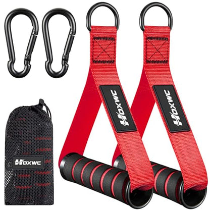 HOXWC Cable Handles Gym Equipment, Heavy Duty Resistance Band Handles, Replacement Exercise Handles for Cable Machine, Pulley System, Strength Trainer, Pull Down Workout, Home Gym Cable Attachments - color: Red