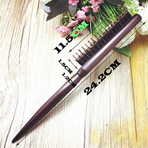 Little Wonder Boar & Tourmaline Nylon Bristle Brush with Rat Tail Handle for Back Combing, Volume Creation, and Hair Styling - Colors May Vary (T-3P) - size: T-3P
