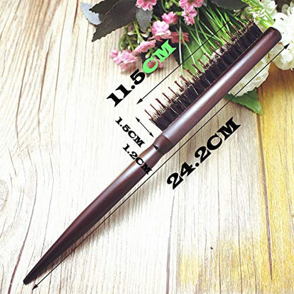 Little Wonder Boar & Tourmaline Nylon Bristle Brush with Rat Tail Handle for Back Combing, Volume Creation, and Hair Styling - Colors May Vary (T-3P) - size: T-3P