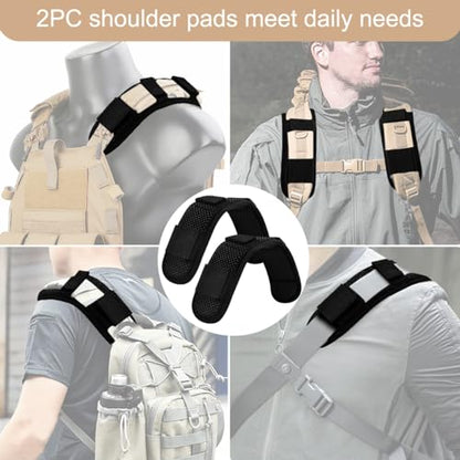 ZINZ 2-Pack Universal Shoulder Pad with Ultra Thick Cushion for Bag Luggage Bag Crossbody, Plus Long & Anti-Slip & Breathable,Black - color: Black