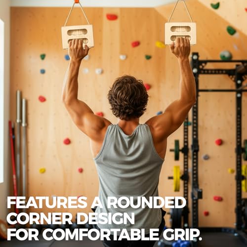 Hangboard Rock Climbing for Climbing Home Training Finger Strengthener, Pull-up Grip Arm Training Portable Finger Board Rock Holds Indoor and Outdoor - style: Square