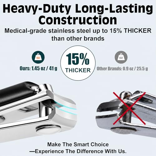 Nail Clippers Set, Fingernail and Toenail Clipper Cutters Kit | Ultra Sharp All-IN-ONE Kit: 15% Thicker Premium Sturdy Podiatrist Toe Nail Care Tools. Perfect Grooming Gifts with Case - color: Black, size: 3-Pack