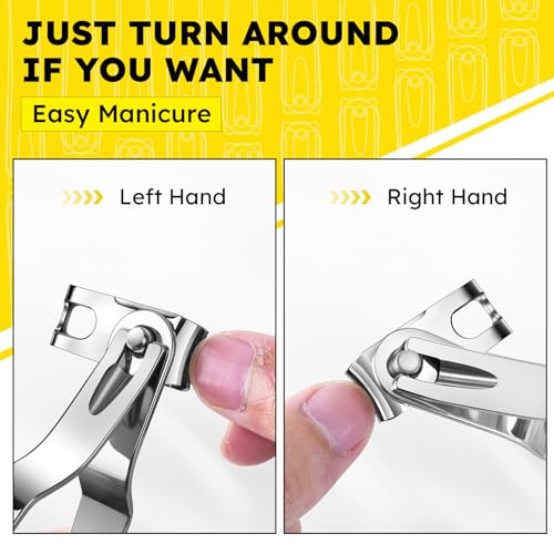 Nail Clippers for Seniors, 360 Degree Rotary Fingernail and Toenail Clippers with Long Handle Ultra Sharp Sturdy Stainless Steel Heavy Duty Large Toe Nail Clippers for Thick Nails - size: 360 Degree Rotary