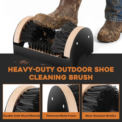 4Pcs Outdoor Heavy Duty Boot Scraper Brush Scrubber Boot Jack Shoe Cleaner Shine Brush with Cleaning Cloth(Style C)
