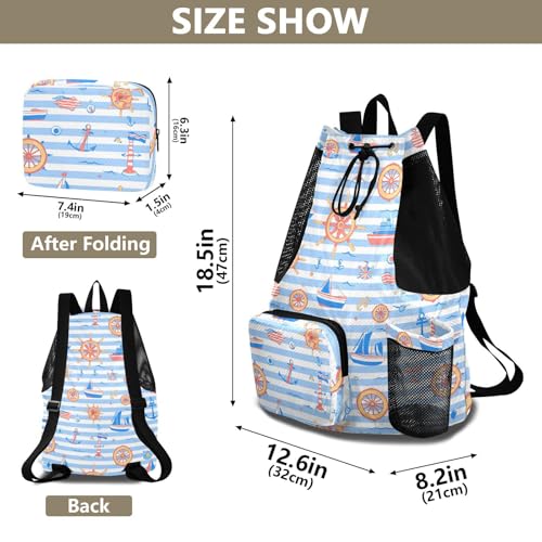 Drawstring Gym Bags For Men Women Climbing Gym Bag With Water Bottle Holder Dry Wet Separation