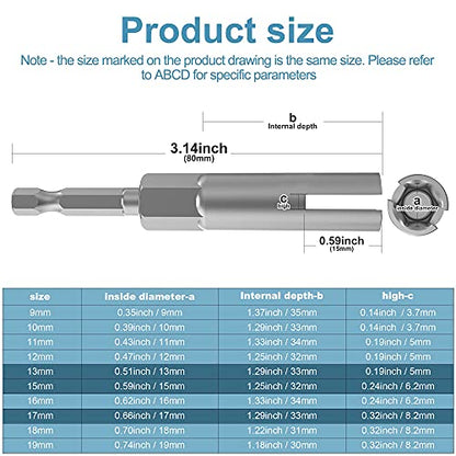1/4" hex Shank nut Driver Power Wing nut Drill bit Socket Tool Drive kit | slotted wing nut drill sleeve wrench wrench kit, panel nut screw eye C-shaped hook bolt （13mm15mm17mm - size: 3 Pack 3 Size 13mm,15mm,17mm