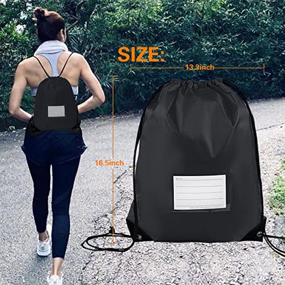 20 Pcs Drawstring Bags,Bulk Draw String Backpack, DIY Gym Sports Cinch Bag Sackpack for Women Men, Black - color: Black