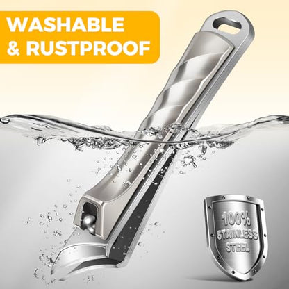 Ingrown Nail Clippers for Thick Nails, Edgy Toenail Clippers | Professional Slanted Curved Blade Finger Nail Clippers, Angled Nail Cutters for Seniors, Adults, Men & Women - style: Silver