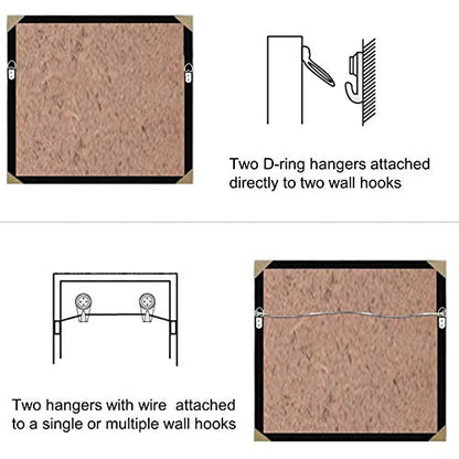 40 Pack Heavy Duty D-Ring Metal Picture Hangers with Screws(Silver) | Double Holes Clasp Metal Picture Hanging Kit, For Hanging Photo Frames, Artwork, Paintings, Clock, Canvas Hooks, Mirrors - size: 40 Pack-Double hole
