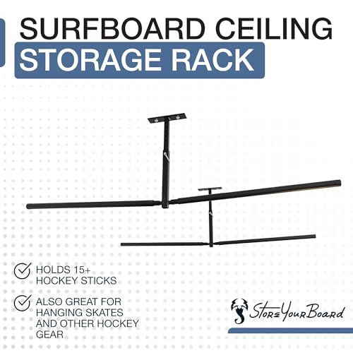 StoreYourBoard Standup Paddle Board and Surfboard Garage Storage Rack - Adjustable Ceiling Mount Hanger for SUP Storage, Heavy Duty Overhead Paddleboard Organizer for Garage, Space Saving Rack - style: Double