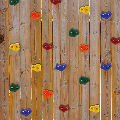 Ogrmar 25 PCS Rock Climbing Holds Set with Mounting Screws and Hardware for DIY Kids Indoor and Outdoor Play Set Use