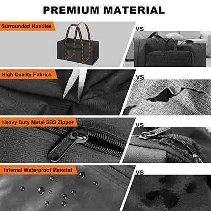 COOLBEBE 24x12x12 Inch Travel Duffle Bag (53L), Mid-Size Weekender for Overnight Trips, Camping, and Sports Gear Hauling, Water Resistant, Black - size: 24” x 12” x 12”