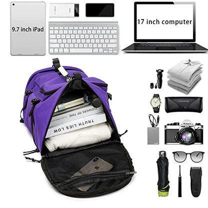 Gym Duffle Bag Waterproof black Laptop Backpack Suitable for Hiking, Fishing, Travel 40L Large Capacity Trendy Cool Lightweight Backpack for Men and Women - color: Purple