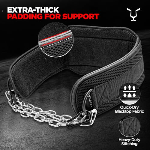 JAG GEARS Dip Belt with Chain 36 Inch Heavy Duty Steel Chain + 2 Carabiners, Dip Belt for Bodybuilding, Strength Training, Weightlifting and Pull-Ups, Weight Belt