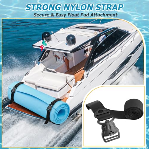 Enhon 2 Pack Floating Mat Straps Nylon with Quick Buckles, 94 Inch | Adjustable, Secure Storage, Reusable Nylon Webbing, Quick Release Buckle, for Floating Mats Yoga, Pool Water Activities