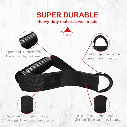 Heavy Duty Gym Workout Handles Attachment for Cable Machine,Resistance Band,Pulley System Home Exercise Equipment, Comfortable and Stronger Grip - color: Carbon Black XG