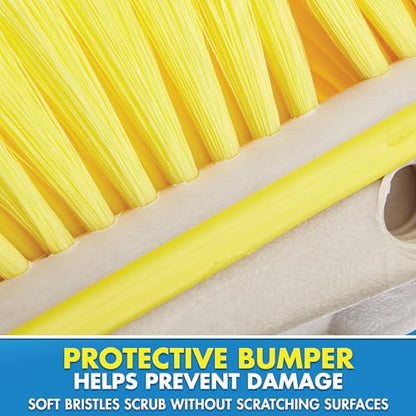 STAR BRITE Deluxe Telescoping Deck Brush Kit - Extendable 3'-6' Aircraft-Grade Aluminum Handle, Floats if Dropped, Ergonomic Design, Multi-Surface Cleaning - Soft Yellow Bristles - (040191) - style: Yellow, Soft