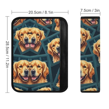 2 Pack Golden Retriever Dog Plaid Car Seat Straps Shoulder Pads Soft Padded Shoulder Harness Cover for Adult Use, Stroller Pushchair High Chair, Pressure Relief - color: Pattern 892