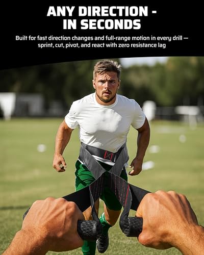 THEFITGUY Speed Training Belt for Sprint, Agility & Resistance | Overspeed & Multidirectional Drills for Coaches, Teams, Build Acceleration & Power for Football, Soccer & Track, Non-Elastic