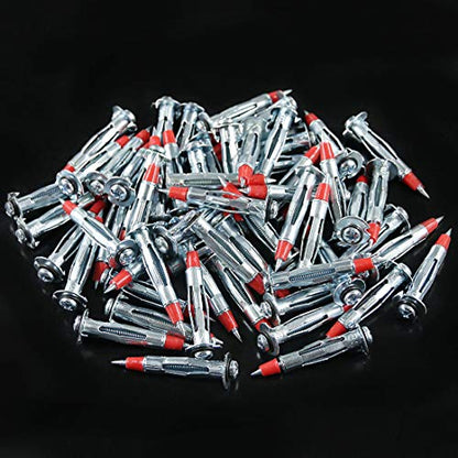 Glarks 60Pcs Heavy Duty 1/8 inch 46MM Zinc Plated Steel Molly Bolt Drive Hollow Drive Wall Anchor Screws Set (1/8SDx46MM) - size: 1/8SDx46mm