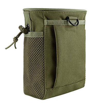FRTKK Tactical Molle Drawstring Magazine Dump Pouch Outdoor Ammo Pouch, Adjustable Military Utility Belt Fanny Hip Holster Bag - color: Army green