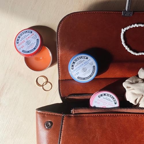 C.O. Bigelow Assorted Salve Tins, Rose, Lavender, and Sakura Rose | All Purpose Salve for Lips, Cuticles, Hands & Dry Skin - Lip Balm Set - Multi Purpose Moisture - Travel Friendly Tins