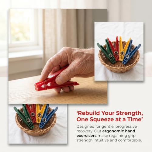 5pcs Graded Pinch Pin Exerciser, Finger Exerciser Hand Exercise Equipment, Occupational Trainer Tools Pinch Hand Clips for Conditioning Grip Strength Trainer