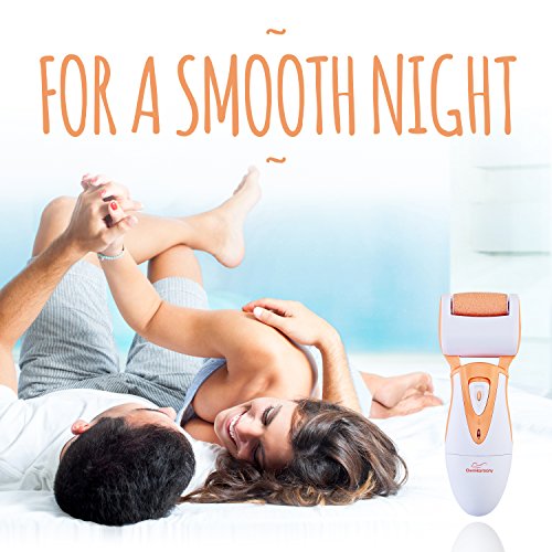 Rechargeable Callus Remover for Feet: Professional Electric Feet Sander for Women by Own Harmony - Electronic Foot File CR900 with 3 Rollers, Foot Grinder Pedi Care for Cracked Heels & Dry, Hard Skin - color: Peach
