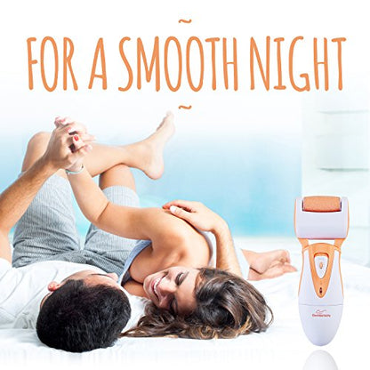 Rechargeable Callus Remover for Feet: Professional Electric Feet Sander for Women by Own Harmony - Electronic Foot File CR900 with 3 Rollers, Foot Grinder Pedi Care for Cracked Heels & Dry, Hard Skin - color: Peach