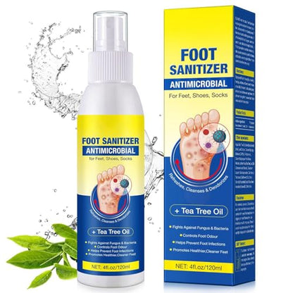Foot Socks Odor Removal Spray, Helps Extend Shoe Lifespan, 120ml, Natural Foot Spray, Shoe Deodorizer, Easy To Apply, For Women Men Adult Post-Workout Travel Home Athlete Gym School