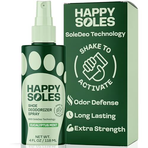 Shoe Deodorizer Spray for Gym Gear & Smelly Shoes Caused by Stinky Feet - Strong Odor Fighter for Sneakers, Boots, and Sandals - Fresh Smell, Refreshing Shoe Spritz 4oz (Eucalyptus Mint)