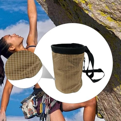 Climbing Chalk Bag Drawstring Closure Waterproof Polyethylene Adjustable Waist Belt Sturdy Suitable for Bouldering GIF